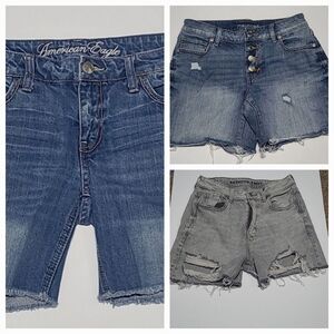 Lot of 3 pair of Jean shorts American Eagle and Maurices